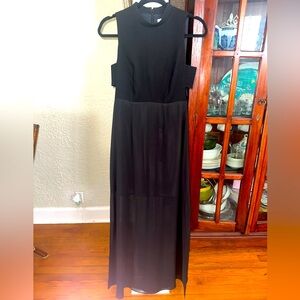 BCBGeneration black floor length, high neck, side cut out dress